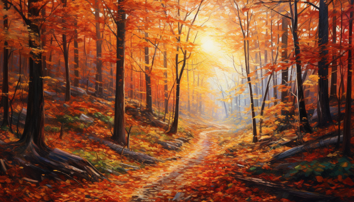 Orange Autumn Trail  Diamond Painting Kits