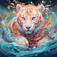 Thumbnail for Splashing Tiger   Diamond Painting Kits