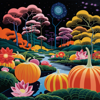 Thumbnail for Pumpkins On A Colorful Night