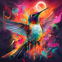 Thumbnail for Neon Glowing Hummingbird