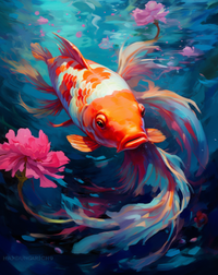 Thumbnail for Koi Fish In A Deep Blue Pond