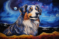 Thumbnail for Starry Night Australian Shepherd   Diamond Painting Kits