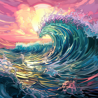 Thumbnail for Crystal Clear Wave And Purple Sky  Diamond Painting Kits