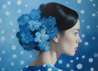 Thumbnail for Blue Hawaiian Flowers In A Soft Updo