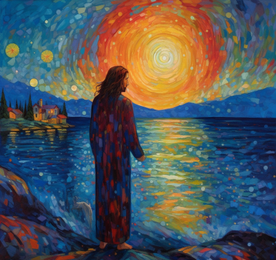 Jesus, Water And The Sky Diamond Painting Kit