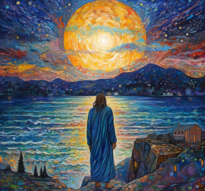 Jesus And The Full Moon Diamond Painting Kit