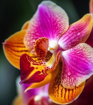 Purple and Yellow Orchid in Bloom