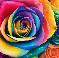 Thumbnail for Rainbow Rose With Dew Drops