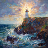 Thumbnail for Shining Bright Lighthouse On A Cliff