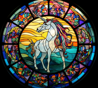 Thumbnail for Unicorn Dreamland On Stained Glass