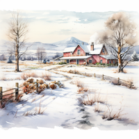 Thumbnail for Watercolor Winter Day In The Country   Diamond Painting Kits