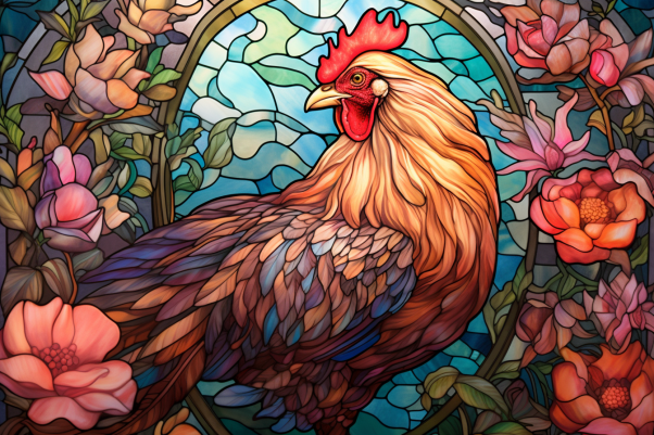 Featuring A Stainedglass Rooster