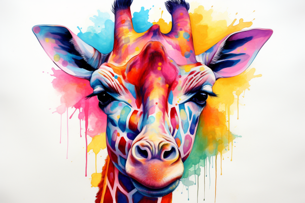 Close Up Watercolor Giraffe Diamond Painting Kits