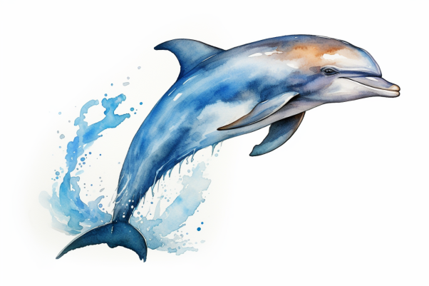 Simple Blue Watercolor Dolphin  Diamond Painting Kits