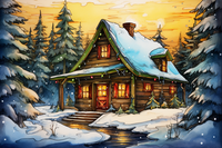 Thumbnail for Golden Sunset Christmas Cabin