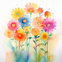 Thumbnail for Many Soft Watercolor Flowers