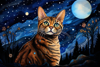 Thumbnail for Stargazing Bengal Kitty  Diamond Painting Kits