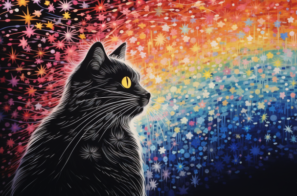 Stargazing Kitty Cat  Diamond Painting Kits