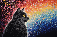 Thumbnail for Stargazing Kitty Cat  Diamond Painting Kits