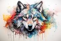 Thumbnail for Rad Watercolor Wolf  Diamond Painting Kits