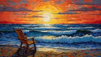 Thumbnail for Beach Chair And Waves  Diamond Painting Kits