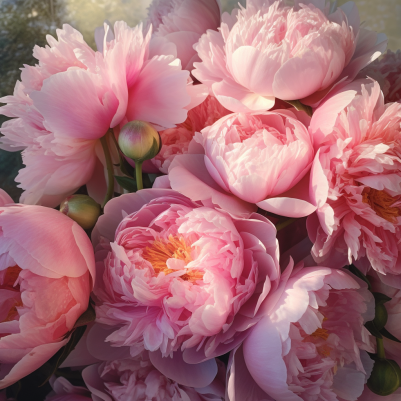 A Bunch Of Pink Peonies