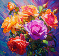 Thumbnail for A Bunch Of Roses With Blue And Purple Background