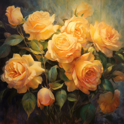 Golden Yellow Roses In Sunlight