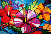 Thumbnail for Perfectly Fun Colorful Hibiscus  Diamond Painting Kits