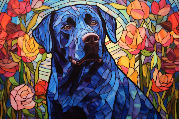 Graceful Labrador On Stained Glass