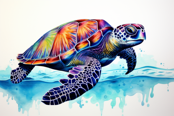 Pretty Watercolor Sea Turtle