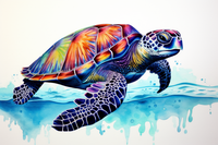 Thumbnail for Pretty Watercolor Sea Turtle