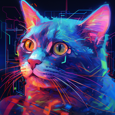 Worried Neon Kitty