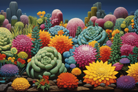 Thumbnail for Fun Colorful Succulents  Diamond Painting Kits