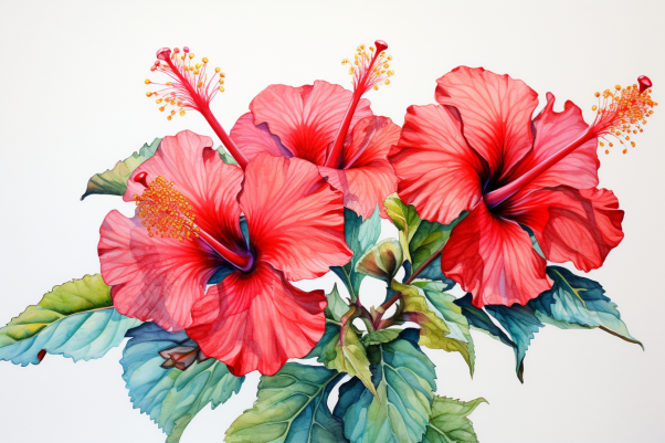 Pretty Watercolor Hibiscus  Diamond Painting Kits