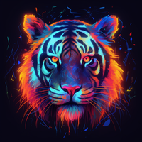 Thumbnail for Glowing Neon Tiger