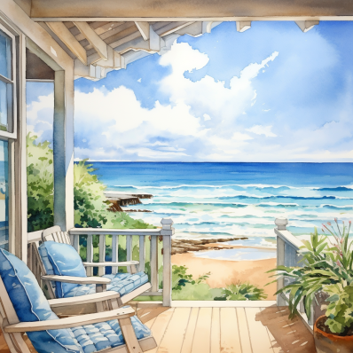A Perfect Seaside Porch  Diamond Painting Kits