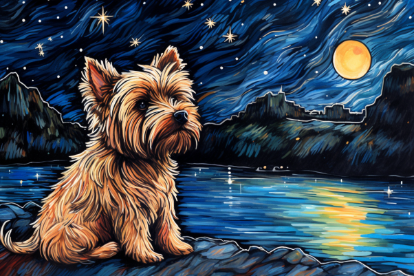 Starry Night Yorkshire Terrier  Diamond Painting Kits