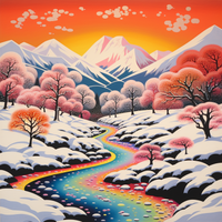 Thumbnail for Snow Covered Mountain And Rainbow Stream