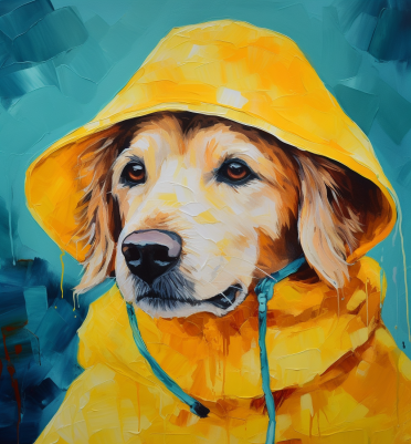 Golden Retriever Ready For The Rain