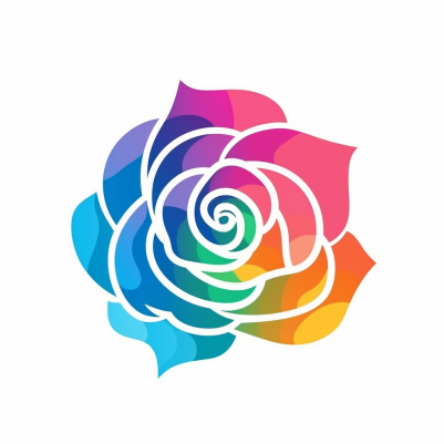Vibrant Rainbow Rose