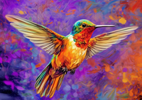 Thumbnail for Hummingbird On A Purple Background
