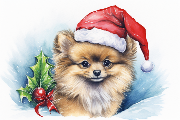 Adorable Christmas Pomeranian