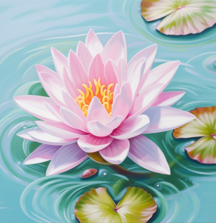 Peaceful Pink Water Lily