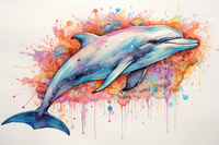 Thumbnail for Fun Colors Watercolor Dolphin