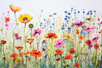 Thumbnail for Simply Wild Watercolor Wildflowers  Diamond Painting Kits