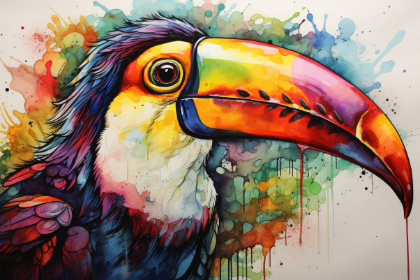 Artsy Watercolor Toucan