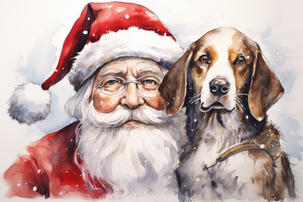 Santa And Beagle