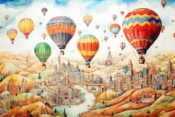 Hot Air Balloons On An Adventure