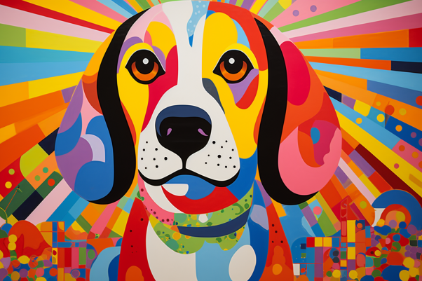Bold Colorful Beagle  Diamond Painting Kits